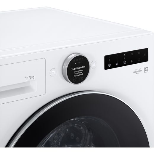 LG Series 10 WHX9016TLC Wifi Connected 11Kg / 6Kg Washer Dryer with 1400 rpm - White - Control panel