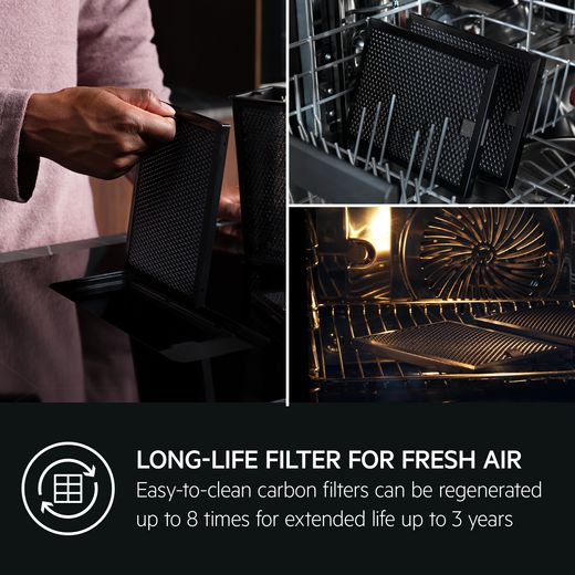 AEG TCH74B01CB 949598097 Induction Hob - Black - Annotation - Easy to clean carbon filter shot