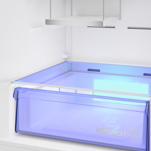 Beko Fridge Freezer - Stainless Steel - Close up fridge door shot