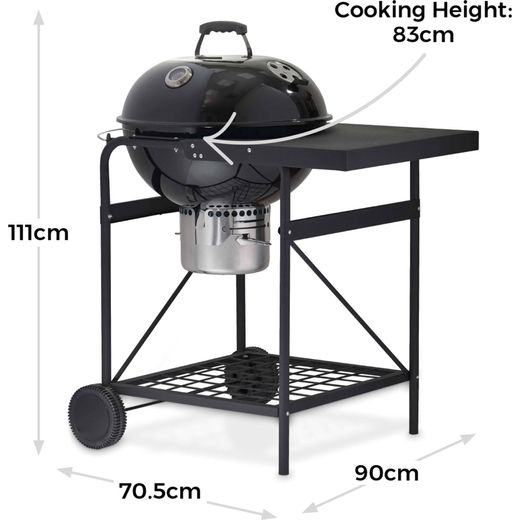 Tower T978572 Barbeque - Black - Annotation - Dimension shot 