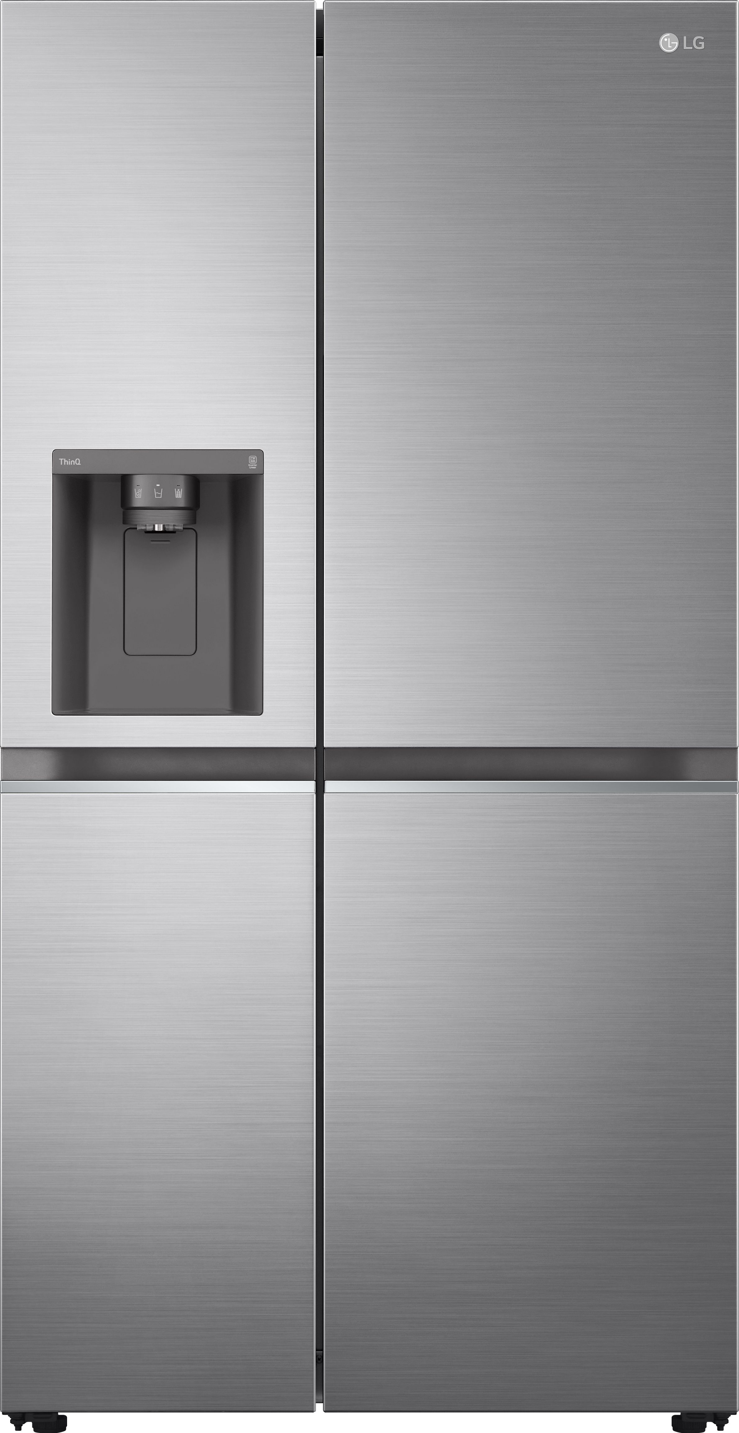 LG NatureFRESH GSLV70PZTD Wifi Connected Plumbed Frost Free American Fridge Freezer - Shiny Steel - D Rated Silver