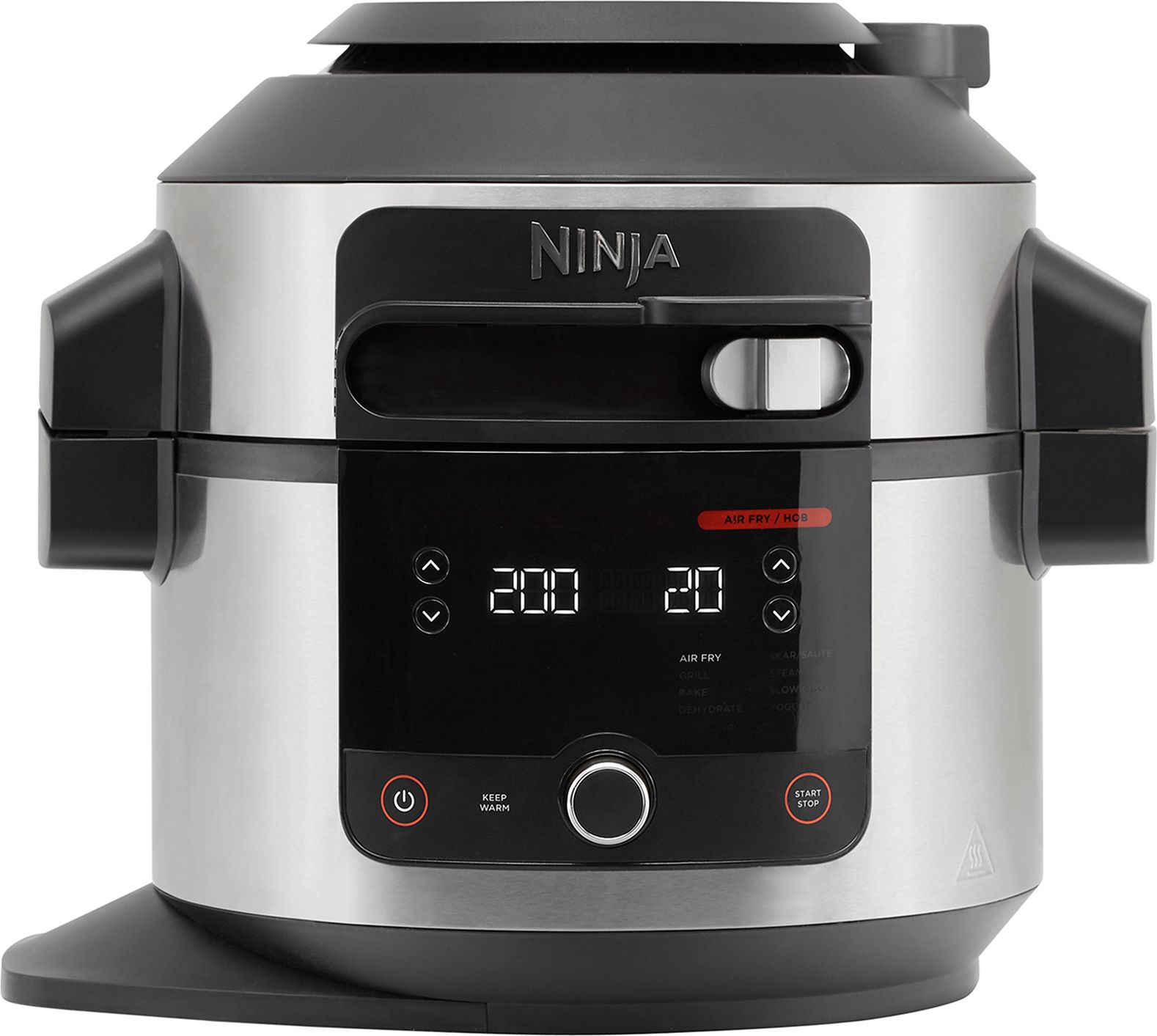 Ninja Foodi 11-in-1 SmartLid OL550UK 6 Litre Multi Cooker With Air Fryer Function - Stainless Steel / Black, Stainless Steel