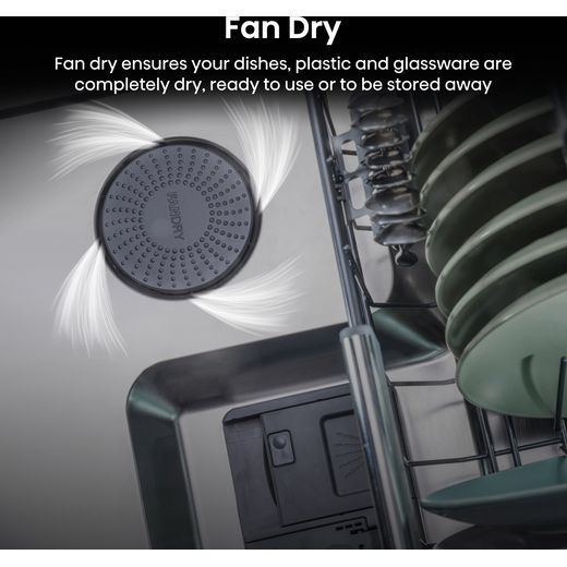 Hisense Auto Dose Standard Dishwasher - Stainless Steel - Annotation - Fan Dry