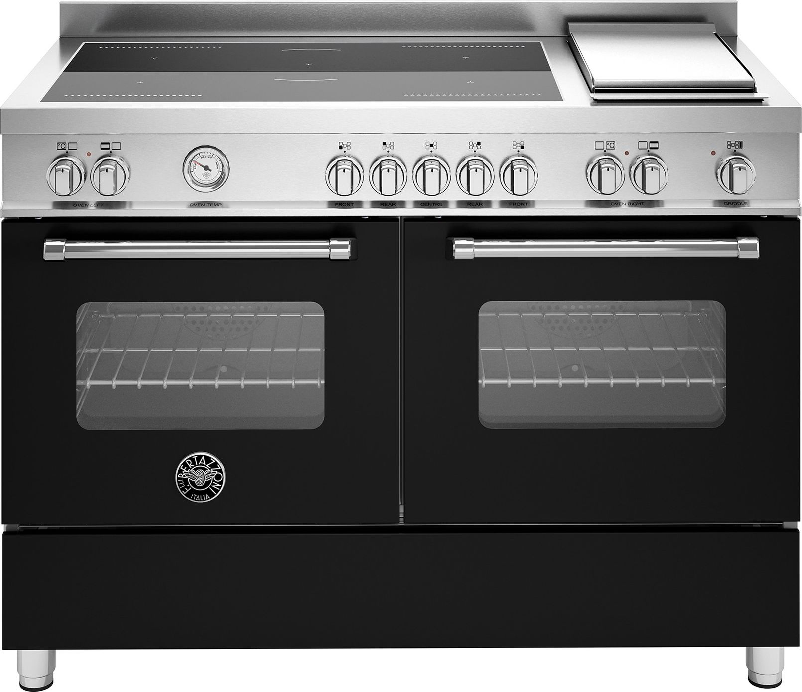 Bertazzoni MAS125I2ENET 120cm Electric Range Cooker - 5 Zone Induction Hob - 2 Ovens - Black