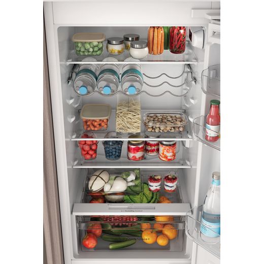 Indesit Integrated Fridge Freezer - White - Close up inside shot 