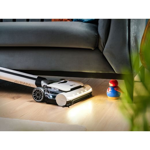 Gtech AirRAM 3 1-03-270 Cordless Vacuum Cleaner with up to 30 Minutes Run Time - White - Close up hoovering in sofa shot