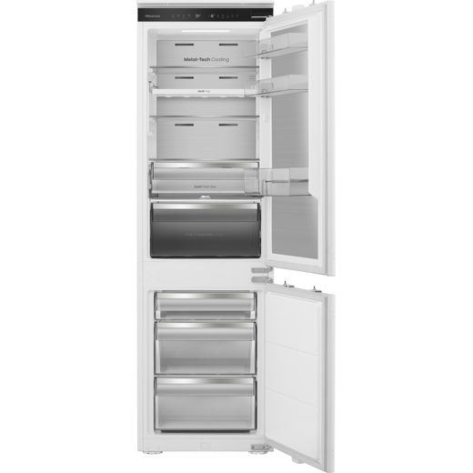 Hisense RB5B250SSWC1 Wifi Connected 54cm 60/40 No Frost Fridge Freezer - White - Front with door open shot