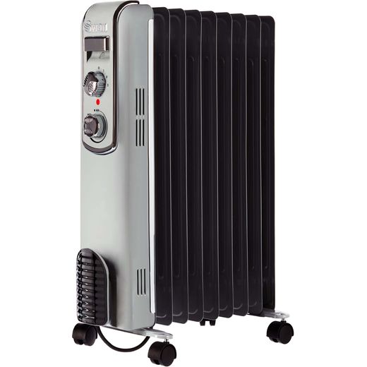 Swan Retro 9 Finned SH60010GRN Oil Filled Radiator 2000W - Grey