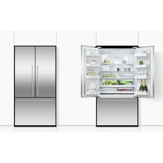 Fridge Freezer French Door 900mm, Stainless Steel, WiFi, compatible with SmartHQ App - American fridge freezer in kitchen shot