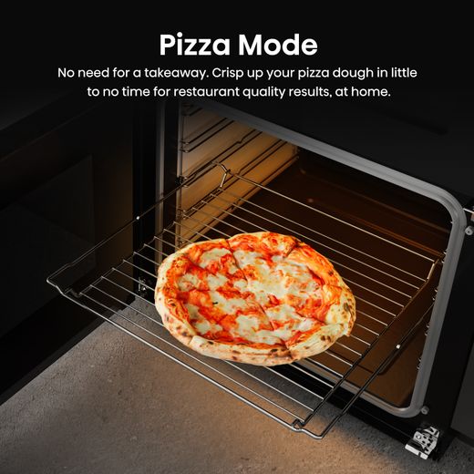 Hisense Hi6 Max HDCEIT6C20B 60cm Wide Double Oven Electric Cooker with Induction Hob - Jet Black - Annotation - Pizza mode
