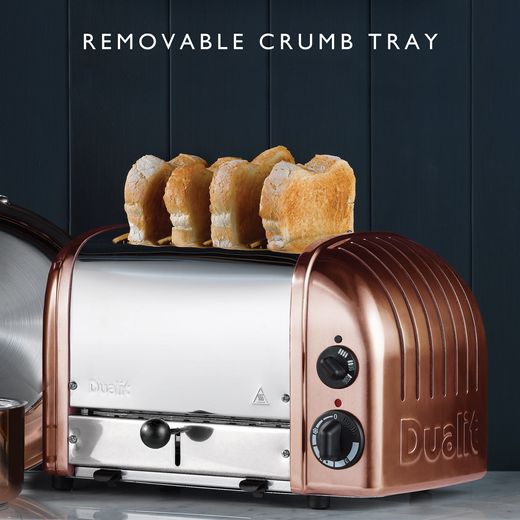Dualit Classic 47450 4 Slice Toaster - Copper - Annotation - Removable crumb tray