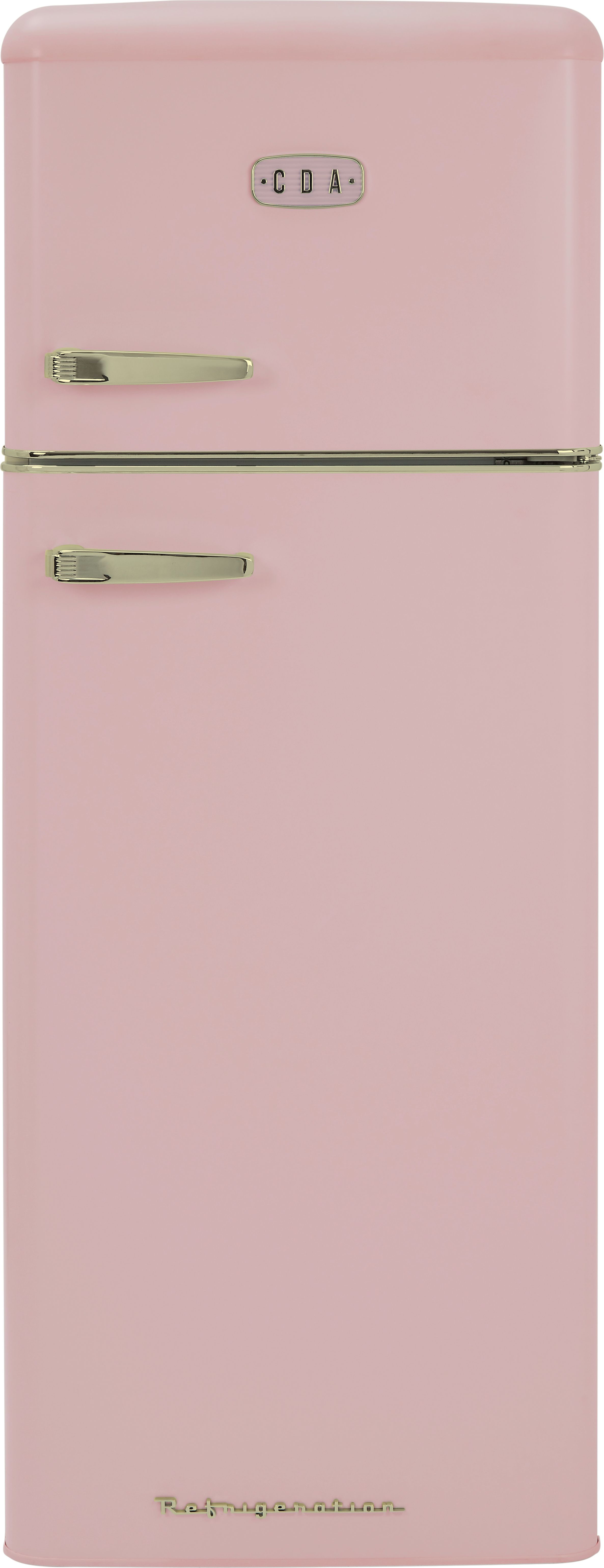 CDA Betty Tea Rose Fridge Freezer - Freestanding - 162L Fridge Capacity - 44L Freezer Capacity - Pink