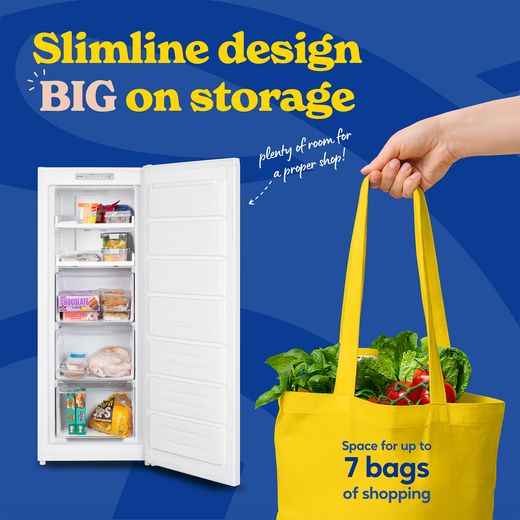 Russell Hobbs RH143FFFZ542E1W 143cm Small Upright Freezer with Door-on-door Kit - White - Annotation - big shot