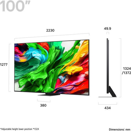 LG QNED86A6 100" 4K Ultra HD MiniLED Smart TV - Dimensions