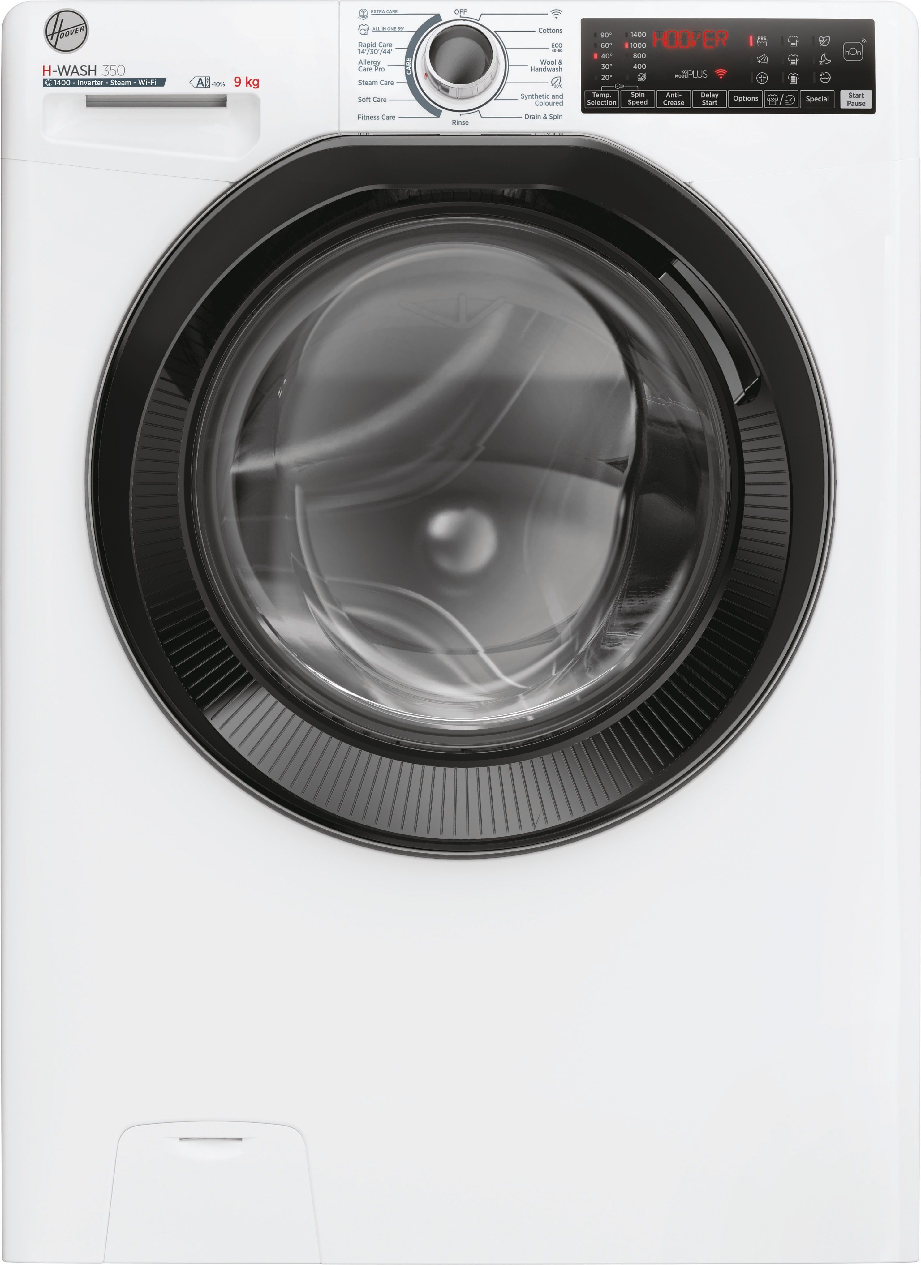 Hoover H-WASH 350 H3WPS496TAMB6-80 9kg Washing Machine with 1400 rpm - White - A Rated, White