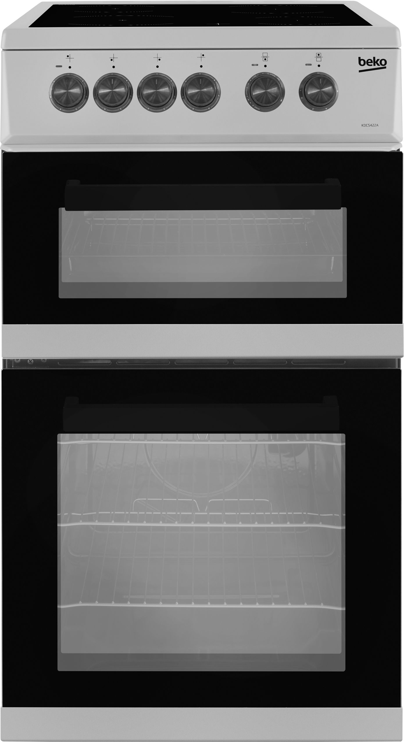 Image of Beko KDC5422AS 50cm Wide Single Oven Electric Cooker with Ceramic Hob - Silver - A Rated, Silver