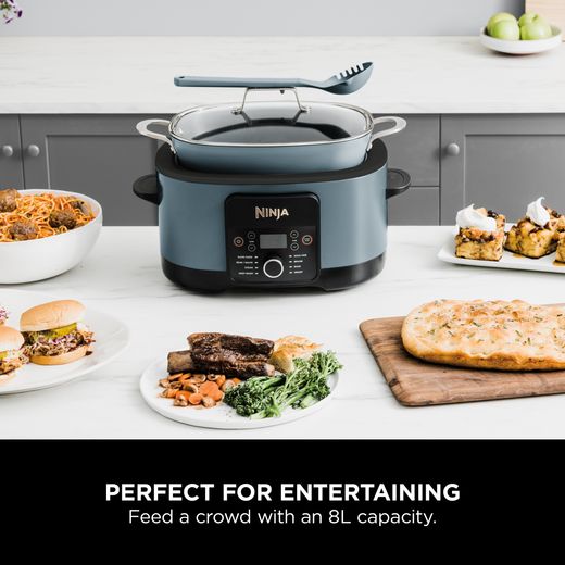 Ninja Foodi 8-in-1 PossibleCooker MC1001UK 8 Litre Multi Cooker - Sea Salt Grey - Annotation - Perfect for entertaining shot