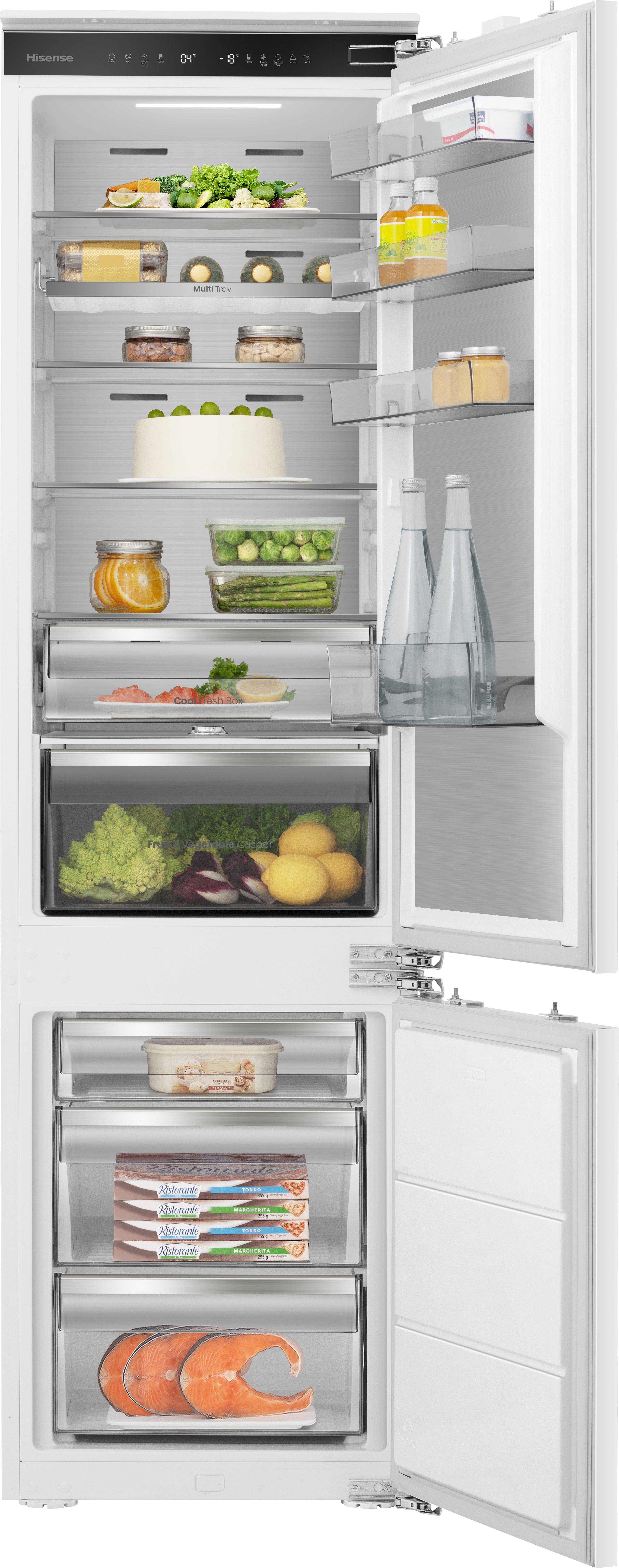 Hisense - Fridge Freezer - Built-in - White - 284L Total Capacity