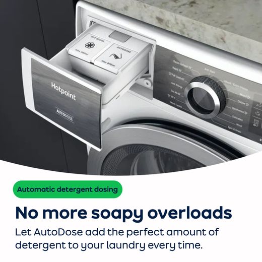 Hotpoint Fabic Care Pro HP 105GA CARE UK 10kg Washing Machine with 1400 rpm - Graphite - AO Annotation - AutoDose