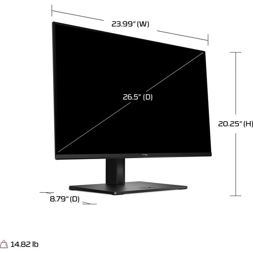 HyperX OMEN 27" Quad HD 240Hz OLED Gaming Monitor with FreeSync™ Premium with NVidia G-Sync - dimensions