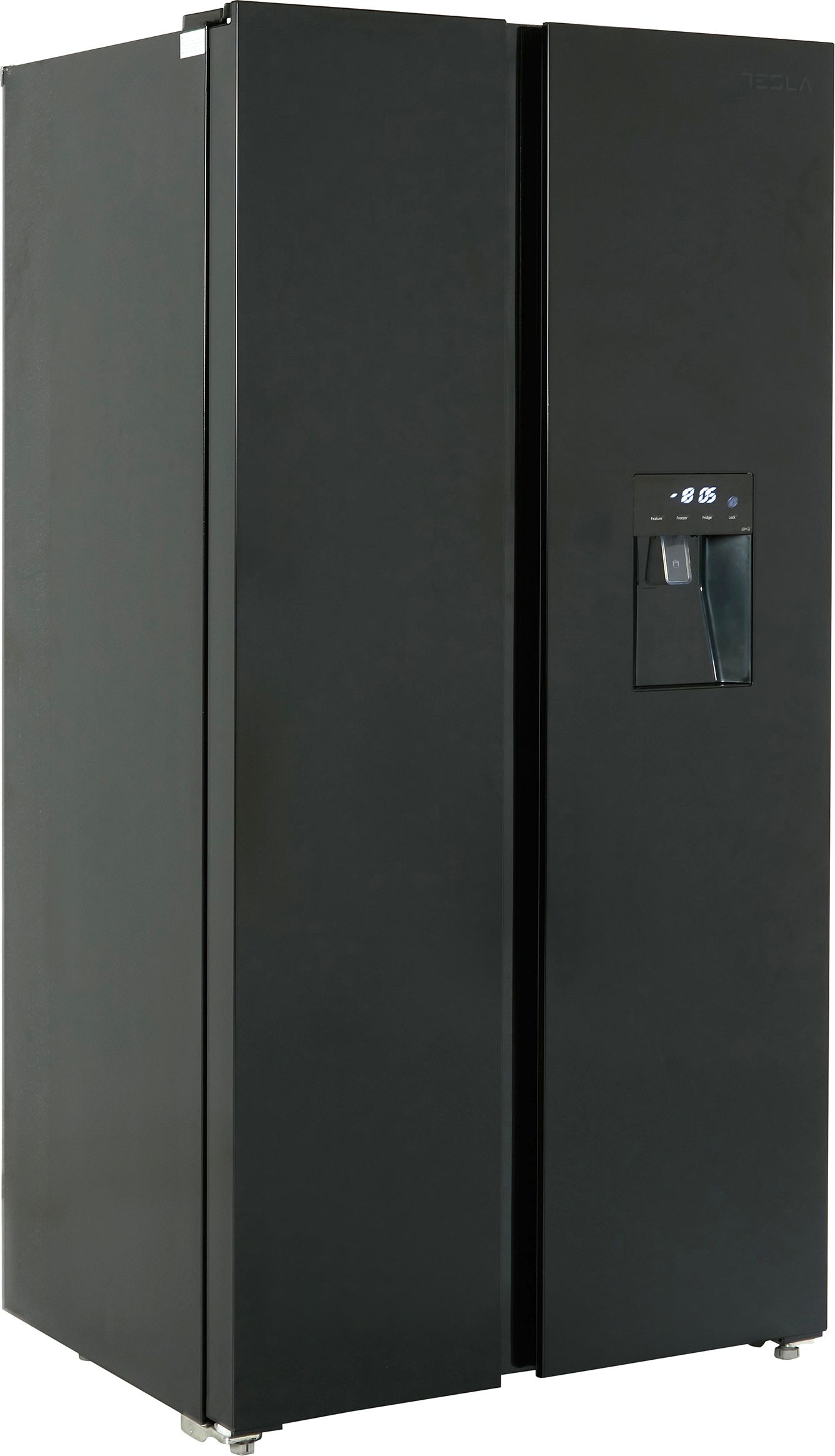 Tesla - T582SBSB - American Fridge Freezer - Frost Free - Black