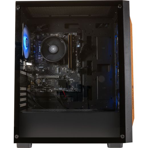 CyberPowerPC AO22215 Gaming PC - AMD Ryzen™ 5, 500GB SSD - Black - side shot