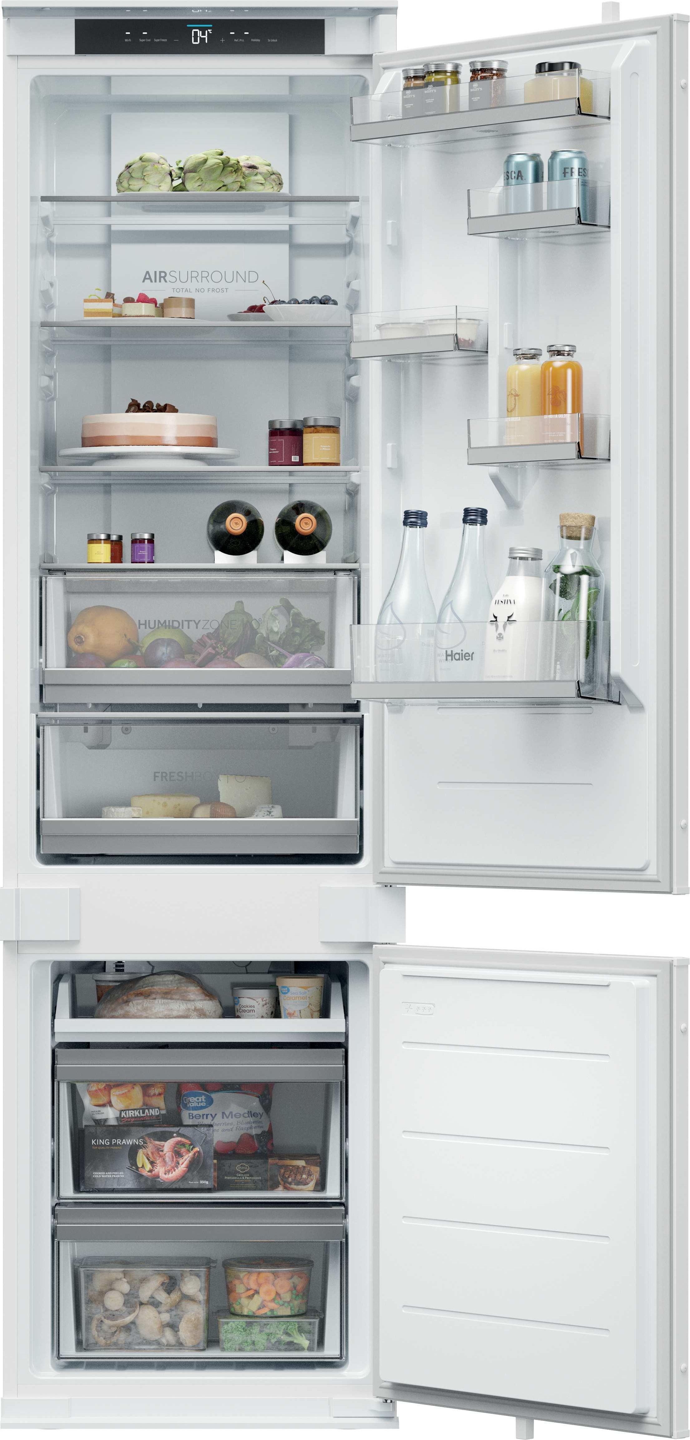 Haier 1935mm Height Integrated Fridge Freezer - Humidity Zone, Air Surround, hOn App - White