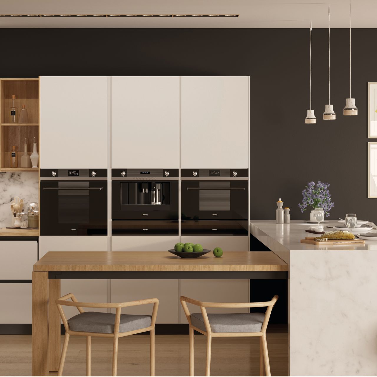 SF4102MCN | Smeg Microwave Oven | Black Smeg Sf4102mcn Linea Integrated