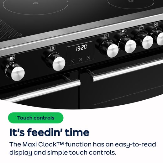 Stoves Richmond 100Ei TCH 100cm Electric Range Cooker with Induction Hob - Black - AO Annotation -  Maxi-Clock™