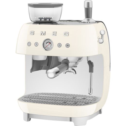 Smeg EGF03CRUK Coffee Machines Almond Cream - Left perspective shot