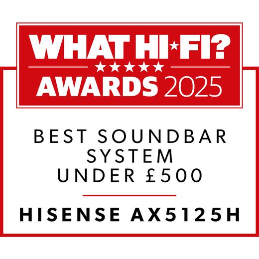 Hisense AX5125H Bluetooth 5.1.2 Soundbar,with Yes Subwoofer and Wireless Subwoofer - Black - Annotation - Award shot