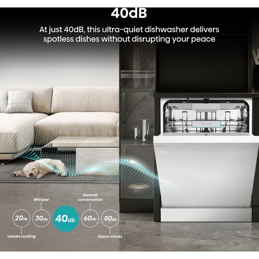 Hisense Standard Dishwasher - White - Annotation - 40dB