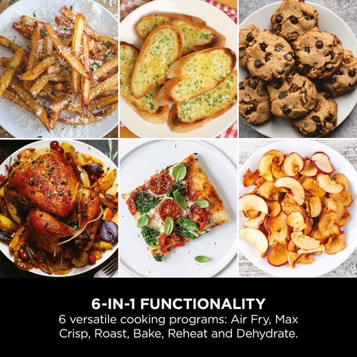 Ninja Double Stack XL SL451UK Air Fryer - Grey - Annotation - 6 in 1 function shot 