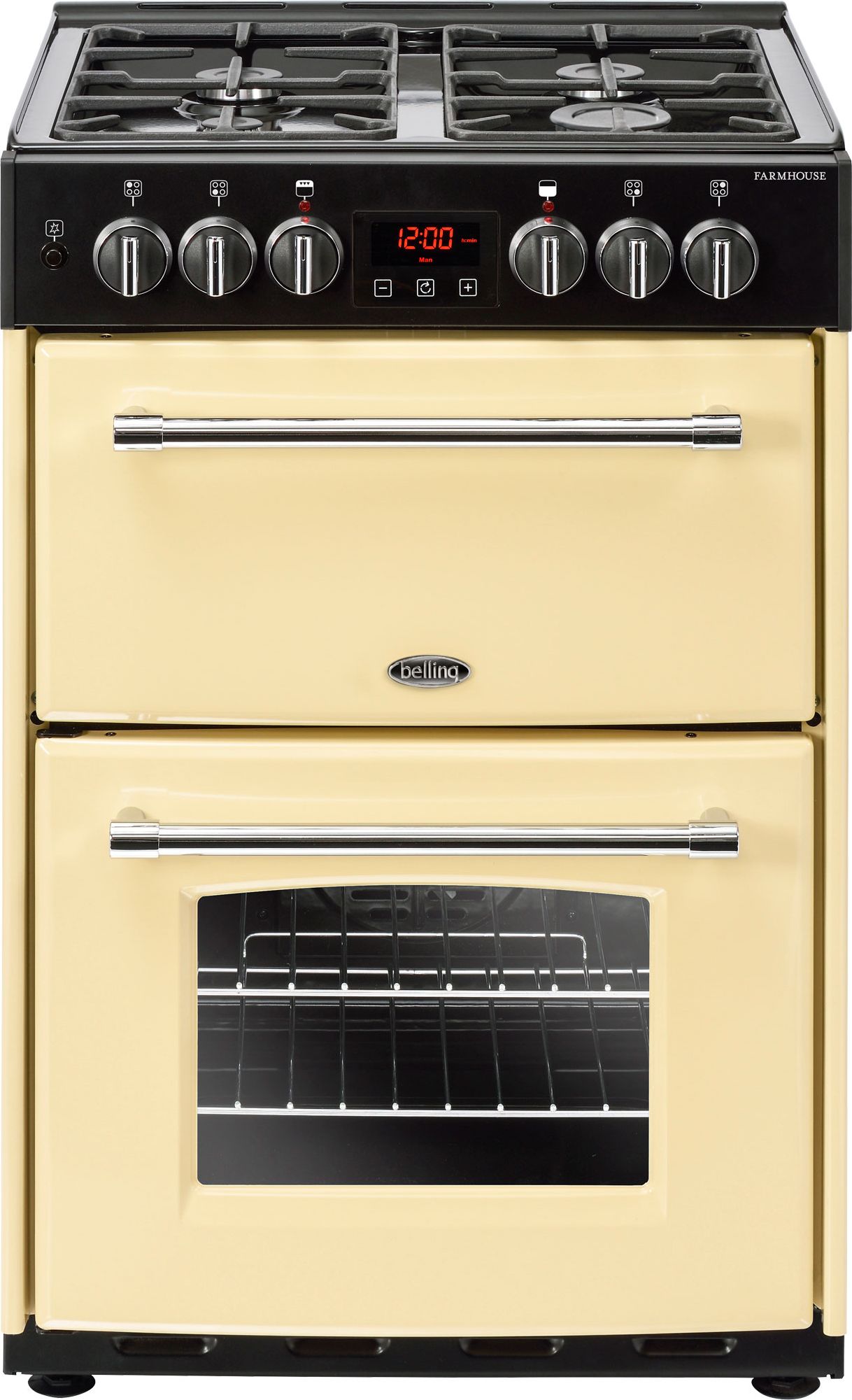 Belling Farmhouse60DF 60cm Freestanding Dual Fuel Cooker - Cream - A/A Rated, Cream