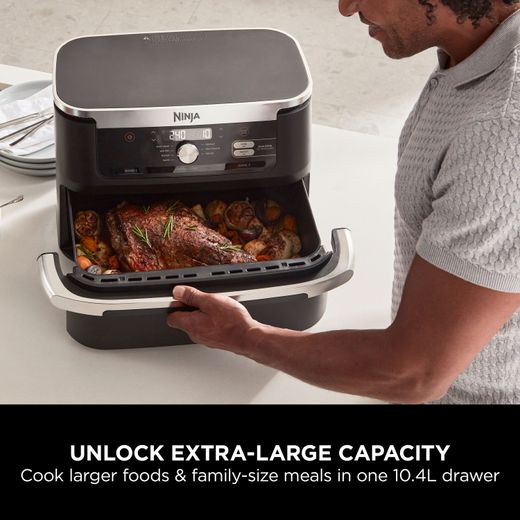 Ninja Foodi FlexDrawer Dual AF500UK Air Fryer - Black - Annotation - Unlock extra-large capacity