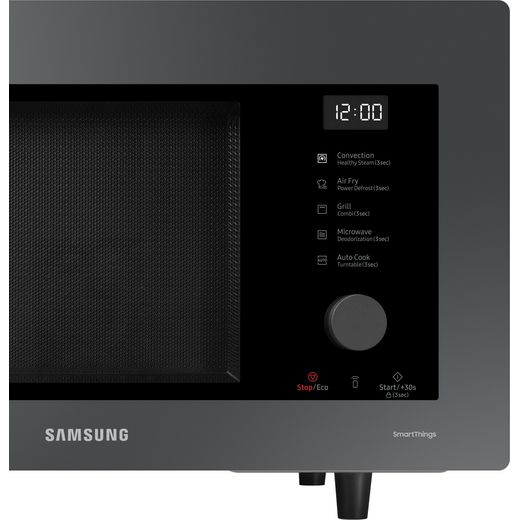 Samsung MC32DB7746KCE3 33cm tall, 52cm wide, Freestanding Microwave - Black - Close up control panel shot