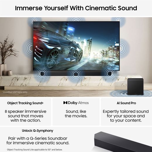Samsung QN90F 50" 4K Ultra HD MiniLED Neo QLED Smart TV [2025] - Annotation - Cinematic sound