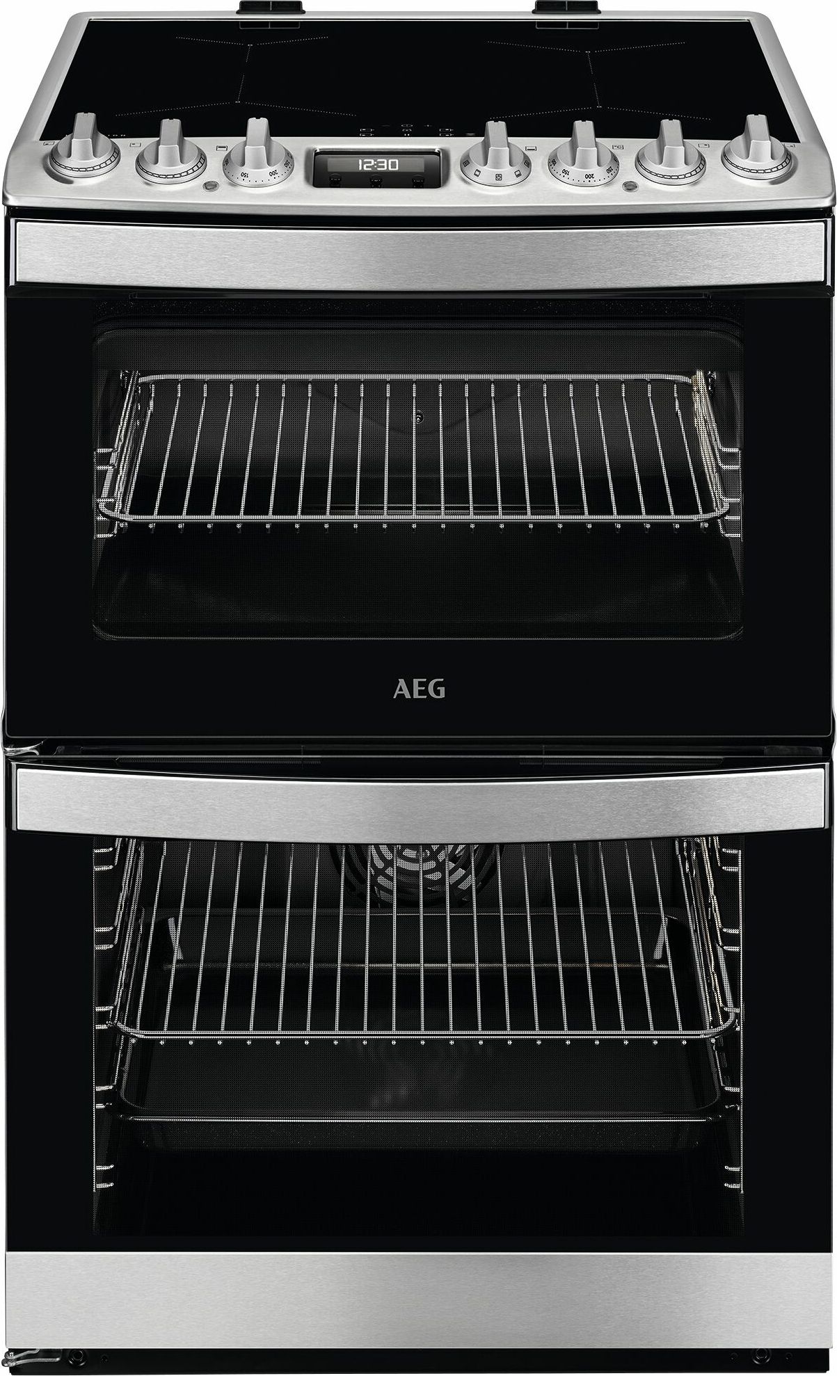Image of AEG 6000 SteamBake CIB6743ACM 60cm Wide Double Oven Electric Cooker - Stainless Steel - A Rated, Stainless Steel