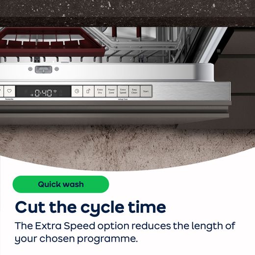 NEFF N30 Fully Integrated Standard Dishwasher - Stainless Steel - AO Annotation -  Extra-Speed