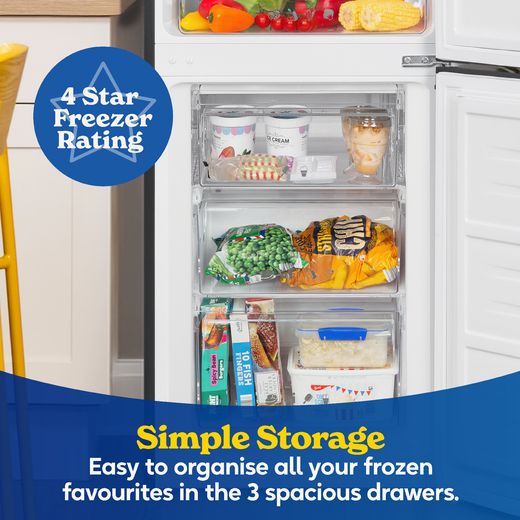 Russell Hobbs RH181TNF552E1DIWD 181cm 60/40 Frost Free Fridge Freezer - Black Steel - annotation - simple storage shot