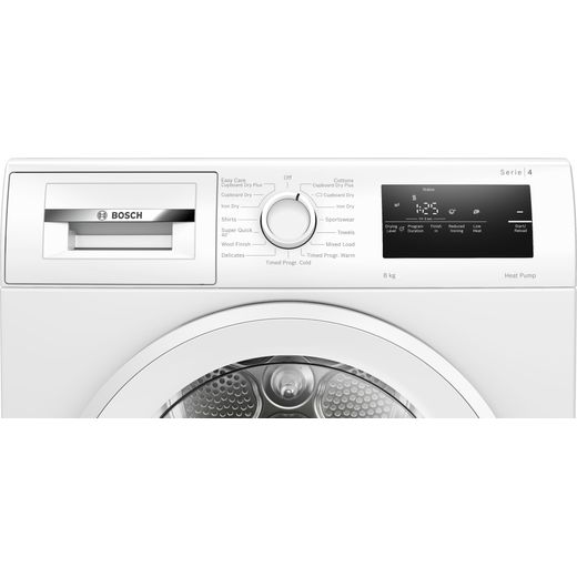 Siemens WTH85225GB 8.0Kg Heat Pump Tumble Dryer - White - Control panel shot