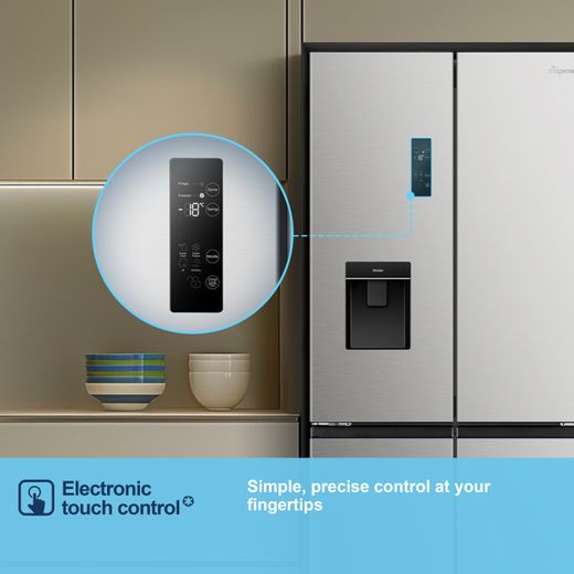 Fridgemaster American Fridge Freezer - Silver - Annotation - Electronic touch control