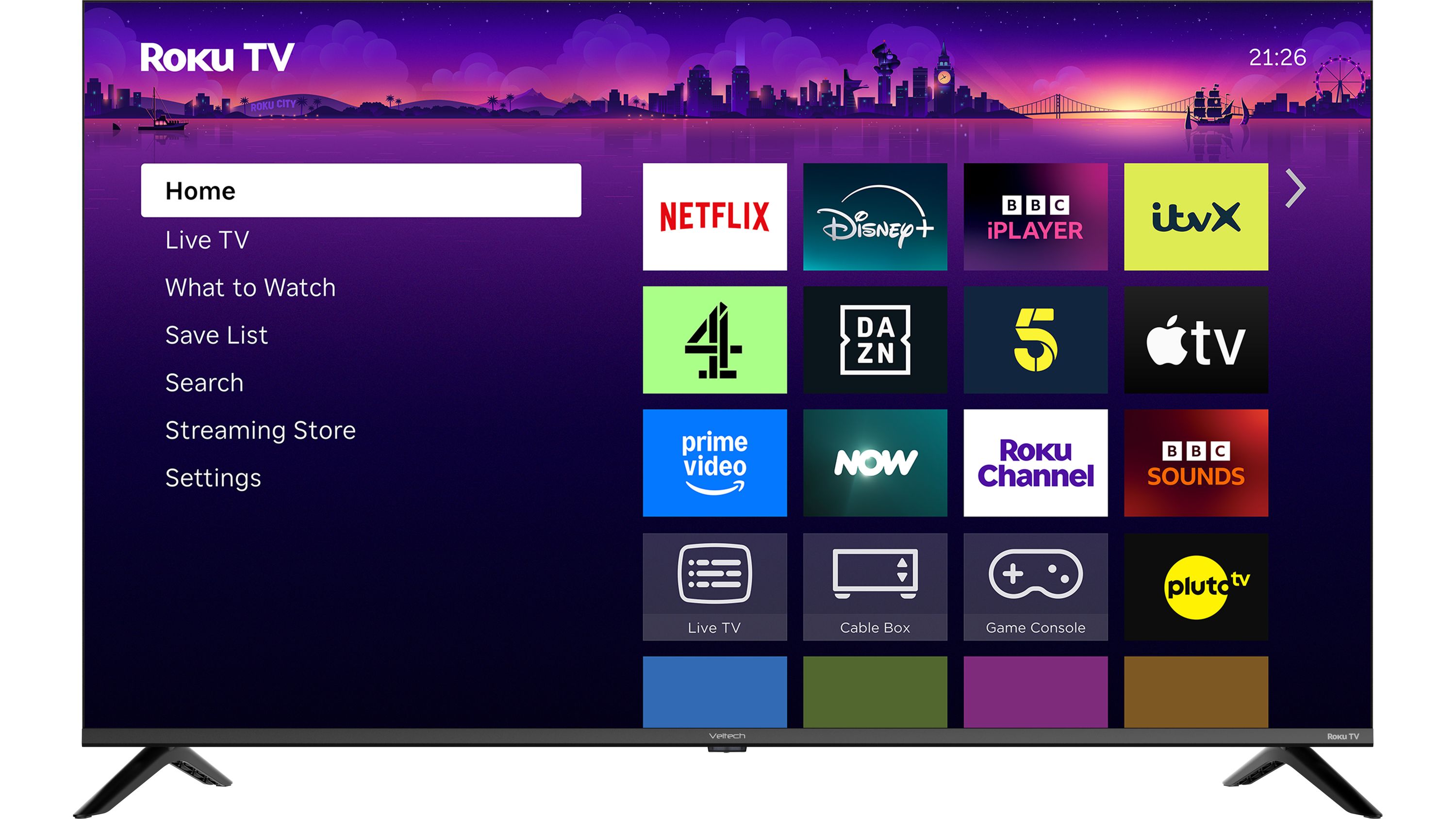 Veltech 55" 4K Ultra HD Smart Roku TV [2026] VR55UX630 Black