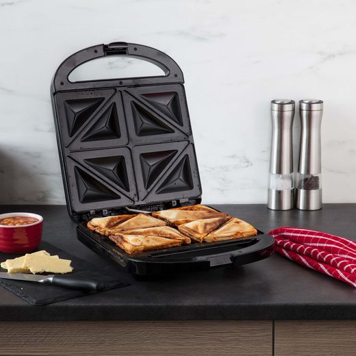 sell Hobbs Sandwich Toaster - Black - Toasties being made in sandwich maker shot