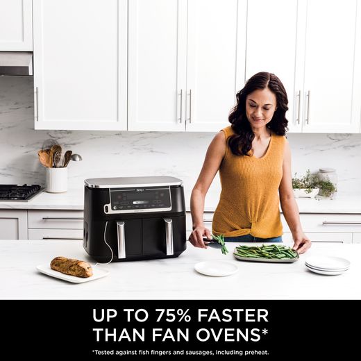 Ninja Foodi Max Dual Zone AF451UK Air Fryer - Black - Annotation - Fast than oven shot