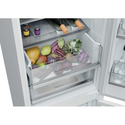 Haier Series 6 Integrated 70/30 Total No Frost Fridge Freezer with Sliding Door Fixing Kit - White - Close up drawer shot