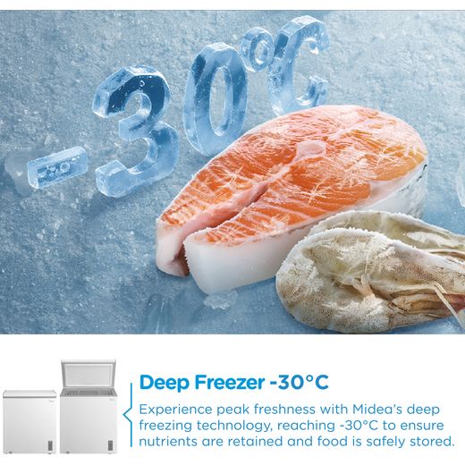 Midea MDRC284FZE01 Chest Freezer - White - Annotation - Deep freeze shot