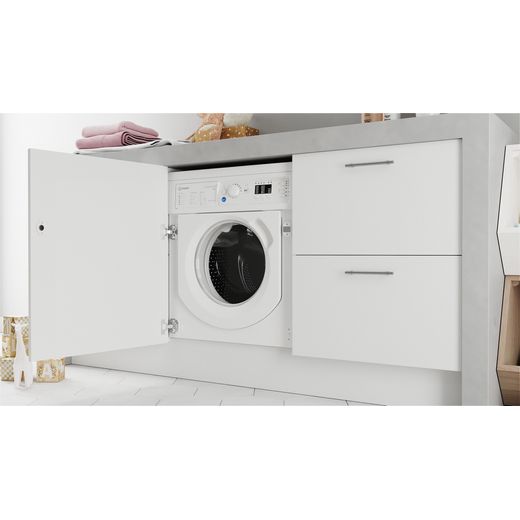 Indesit BI WMIL 91485 UK 8kg Washing Machine with 1400 rpm - White - Washing machine in kitchen shot