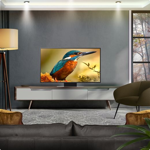 LG QNED87A6 4K Ultra HD MiniLED Smart TV - Tv in living room shot 