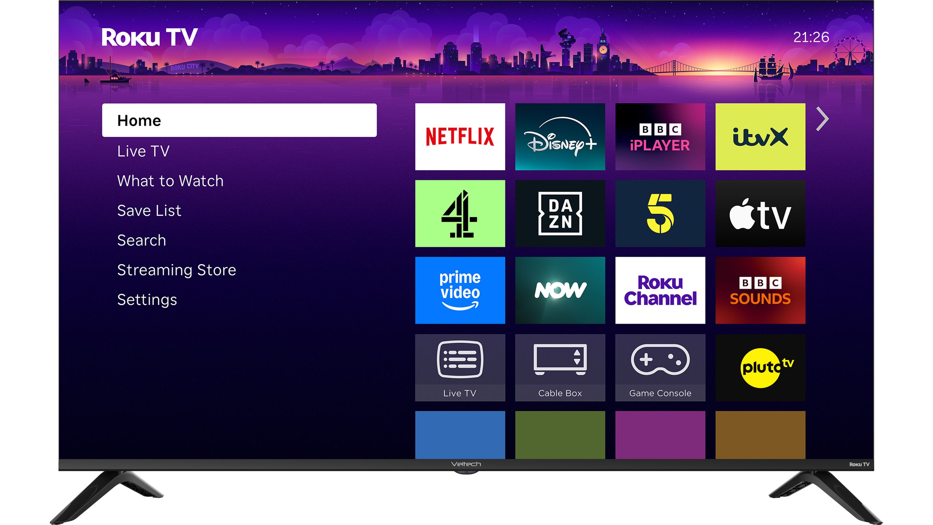 Veltech 50" 4K Ultra HD Smart Roku TV [2026] VR50UX630 Black